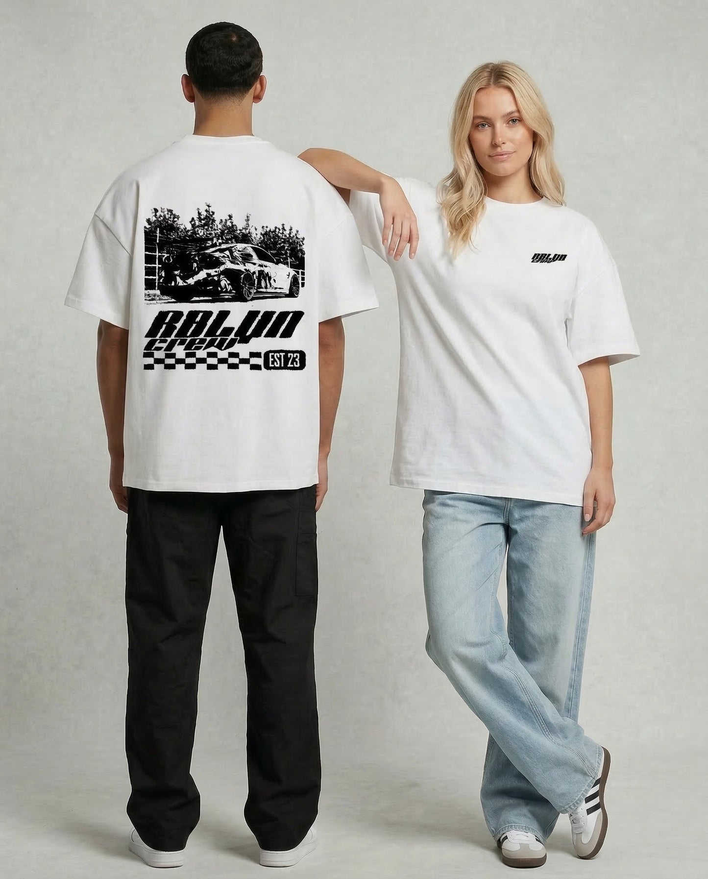 Oversize RBLYN Crew Shirt white 200 gsm²