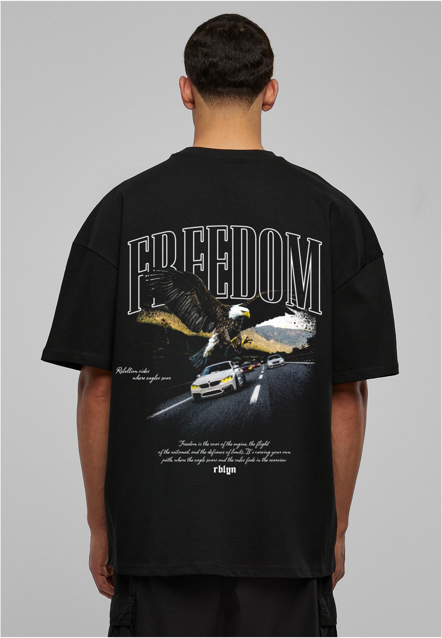 Oversize FREEDOM Eagle Shirt black 300 gsm²