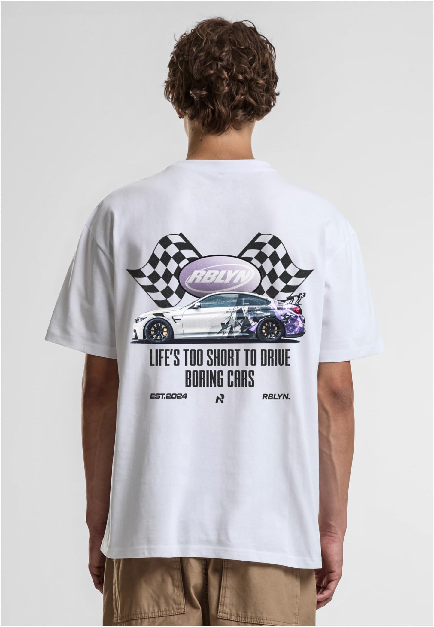 Oversize RaceFlag Shirt white 200 gsm²